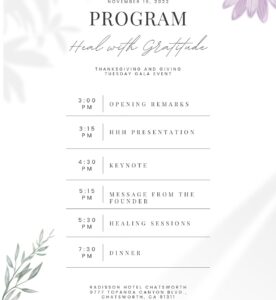 House of Helping Hands Heal with Gratitude Gala Event Program